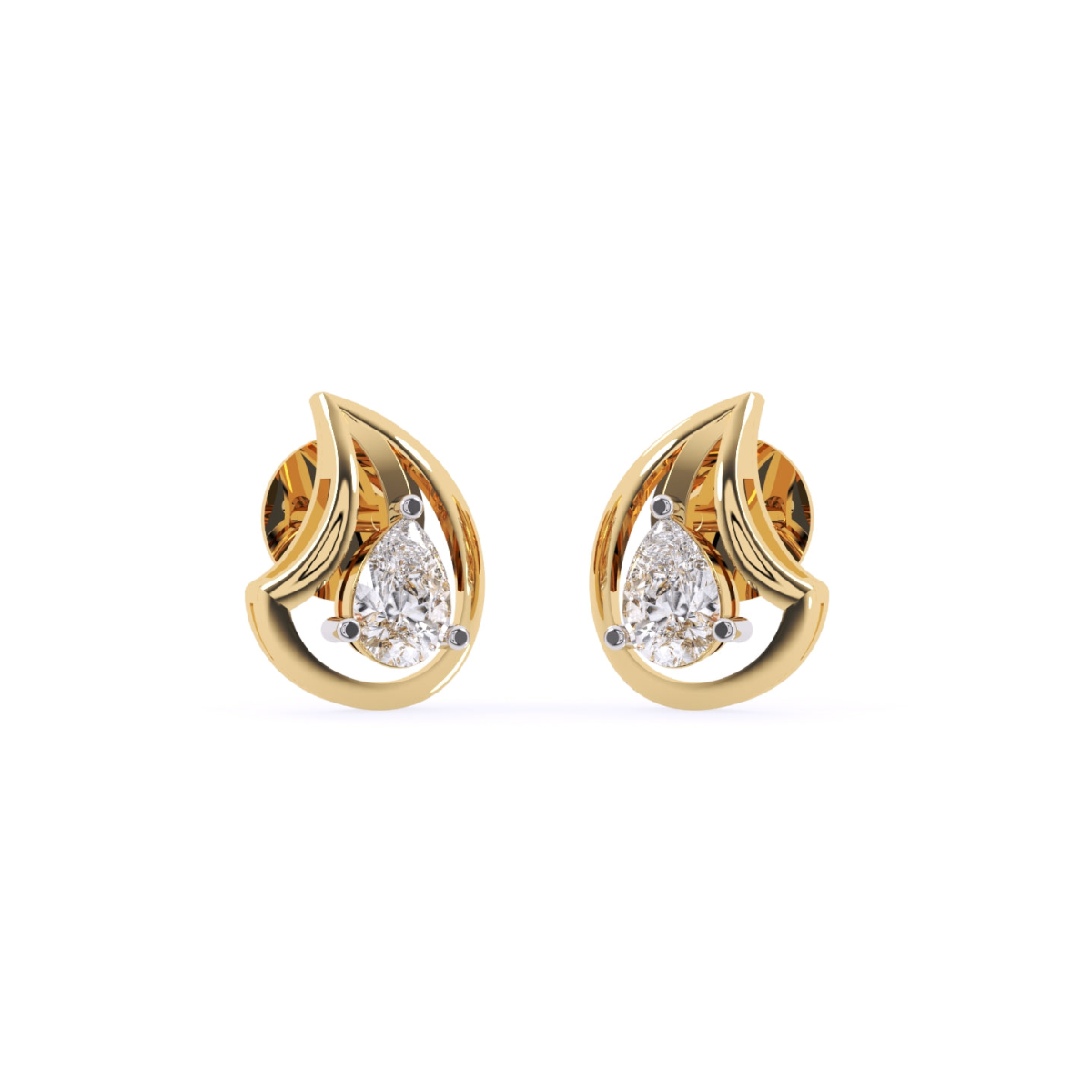 Minimalist Pear Shape Diamond Studs For Womens